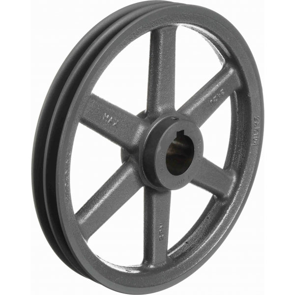 2AK61 1" Bore Two Grooves Sheave Pulley Cast Iron Pulley for V-belt size 3L, 4L OD: 6" ID: 1"