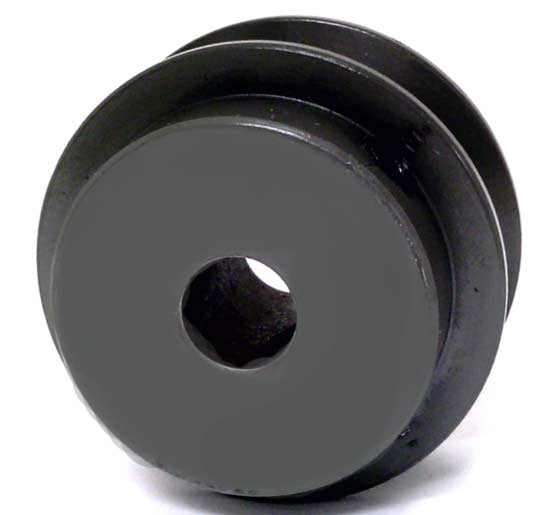 2BK-23 1/2" Bore Solid Sheave Pulley with 2-1/4" OD , Hex set screws for V-belts size 4L, 5L 2BK20-1/2"