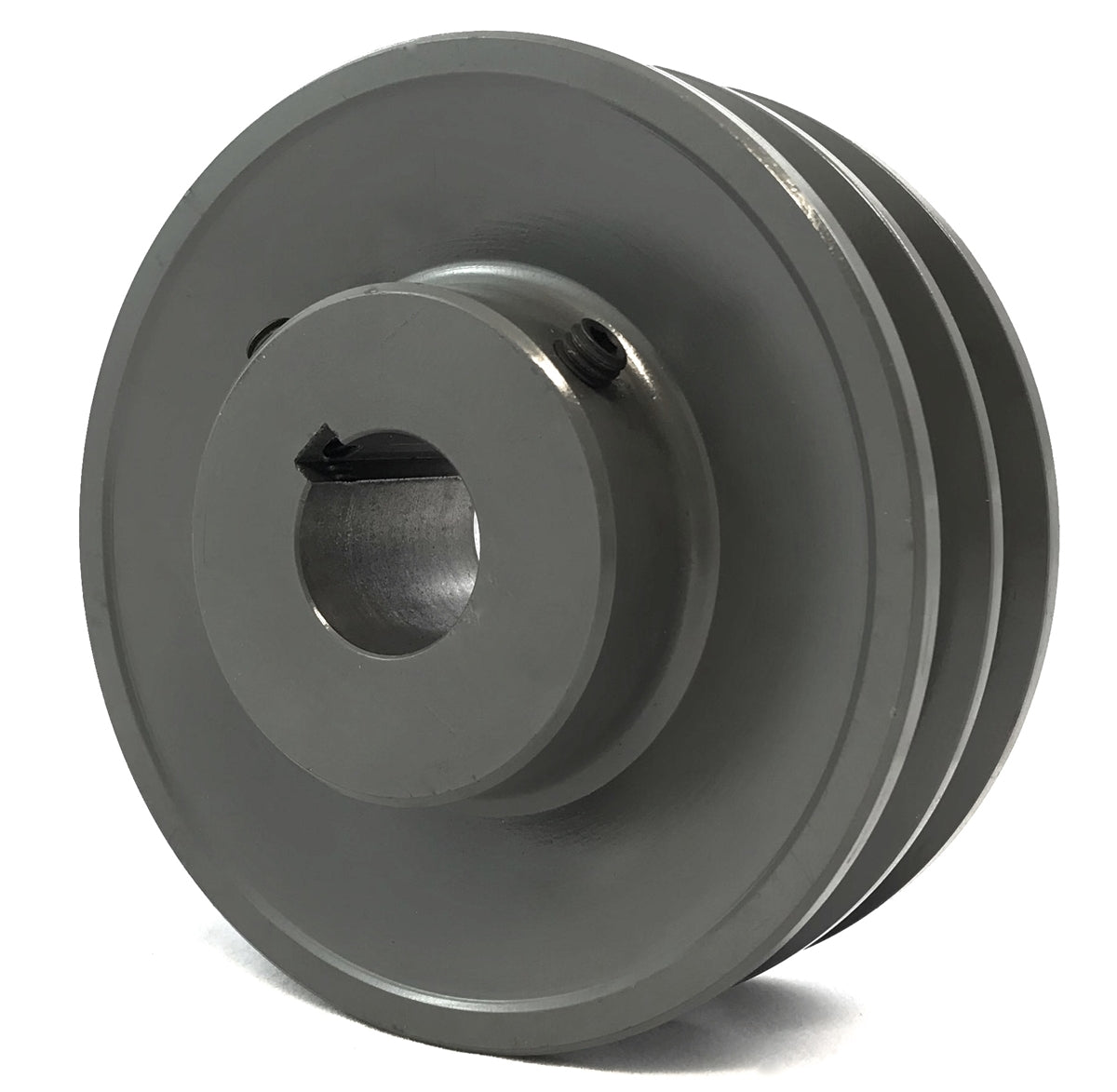 2BK45 1-1/8" Cast Iron Sheave Pulley for Dual Belt V-belt size 5L, B OD : 4.25" Double Grooves Pulley ID: 1 1/8"