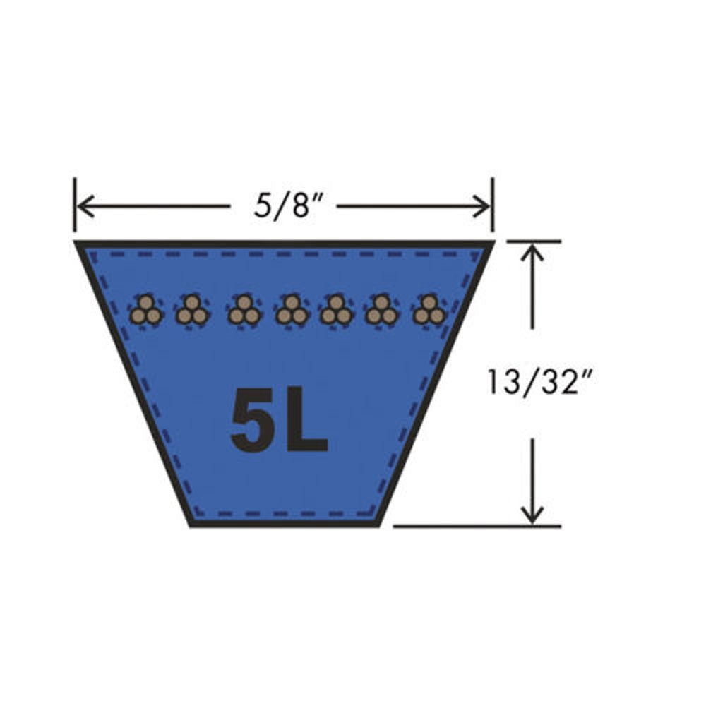 V Belt B87 (5L900) Top Width 5/8" Thickness 13/32" Length 90" inch industrial applications