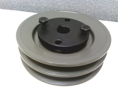 2 Grooves Dual V Belt 2AK46H Cast Iron Pulley with H-1" Sheave Bushing OD: 4.45"